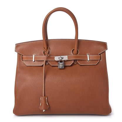Hermes Natural Barenia Faubourg Birkin 35 Fauve 1 of 11