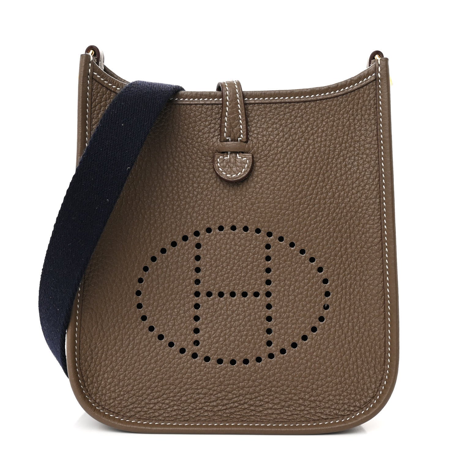 Hermes Taurillon Clemence Amazone Evelyne TPM Etoupe Bleu Indigo 1 of 11
