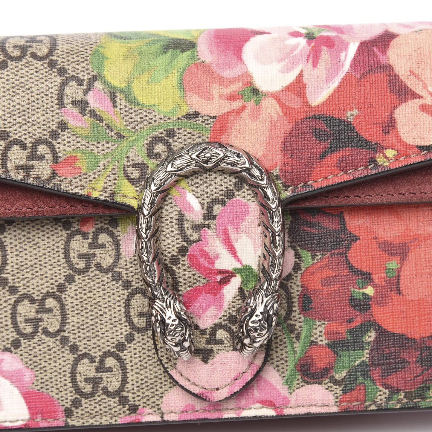 GG Supreme Monogram Blooms Super Mini Dionysus Shoulder Bag Beige Multicolor Dry Rose