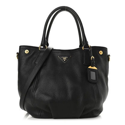 Prada Vitello Daino Tote Black 1 of 10