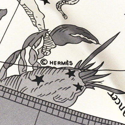 Hermes Silk Hemisphaerium Coeli Boreale Scarf 90 Black White Gris 4 of 5