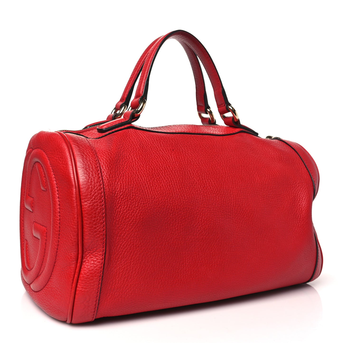 Pebbled Calfskin Medium Soho Boston Red