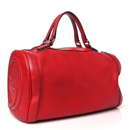 Gucci Pebbled Calfskin Medium Soho Boston Red 3 of 11