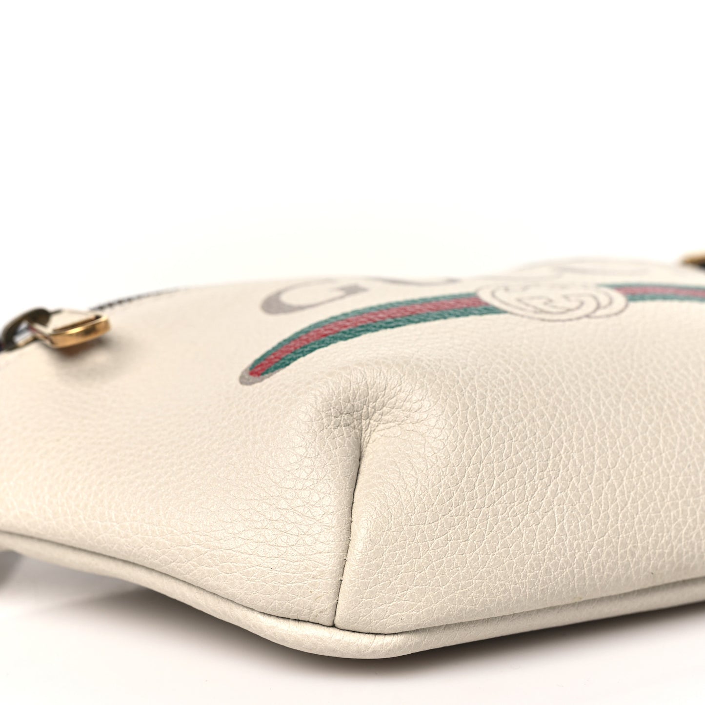 Grained Calfskin Small Logo Belt Bag White