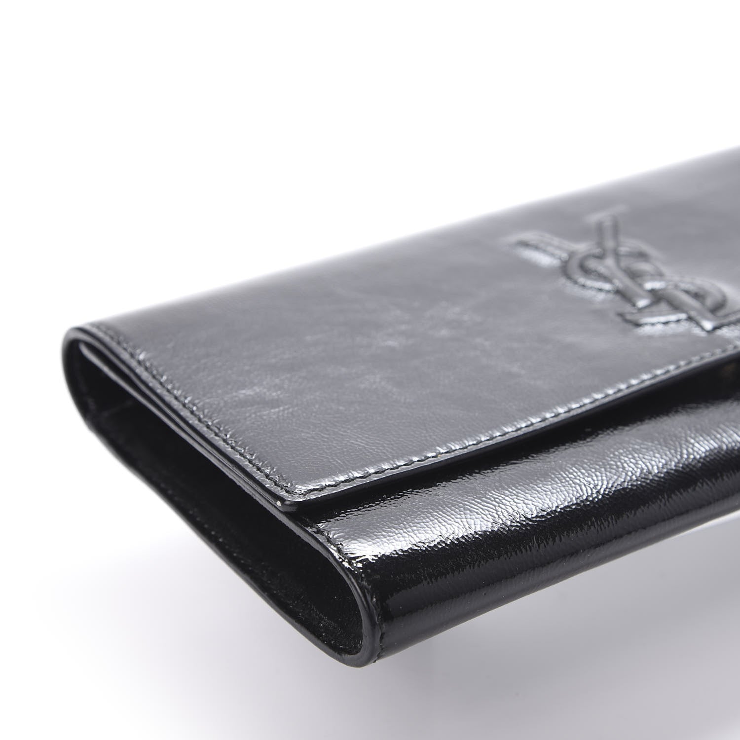 Saint Laurent Textured Patent Monogram Small Belle De Jour Clutch Black 5 of 11