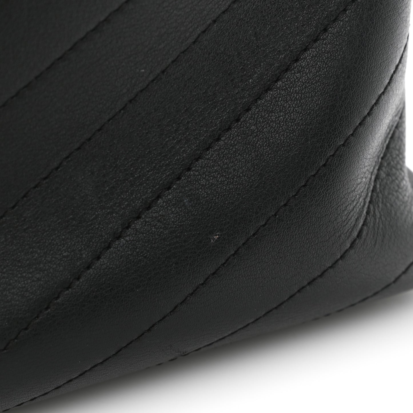 Calfskin Chevron Stitched Medium Coco Flap Bag Black