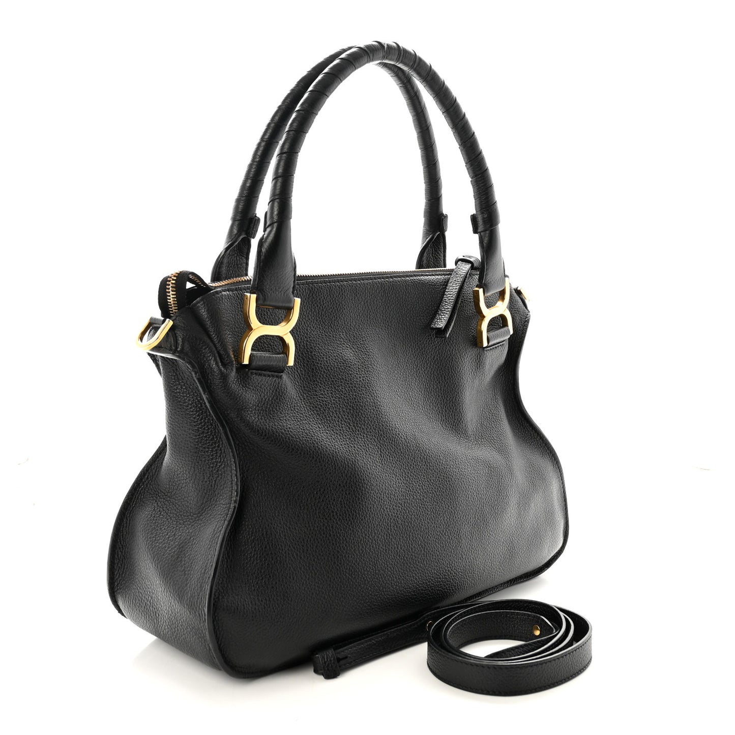 Calfskin Medium Marcie Satchel Black