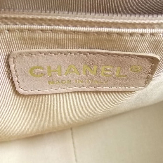 Caviar Quilted Hobo Beige