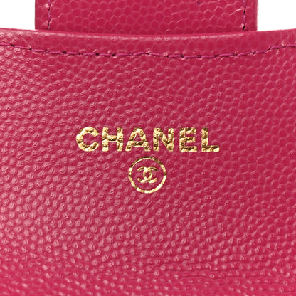 Chanel Caviar Quilted Flap Card Holder Wallet Fuchsia 6 of 9