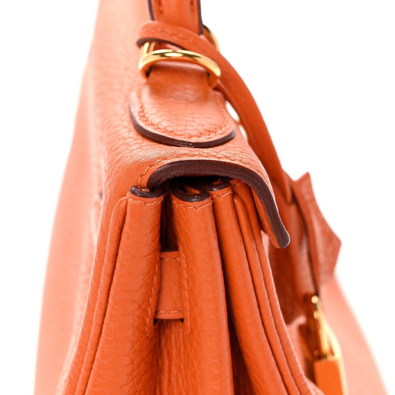 Hermes Taurillon Clemence Kelly Retourne 28 Orange 12 of 12