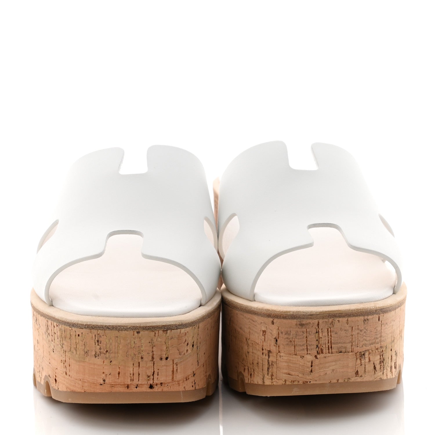 Hermes Calfskin Cork Eze 30 Sandals 39 White 2 of 9