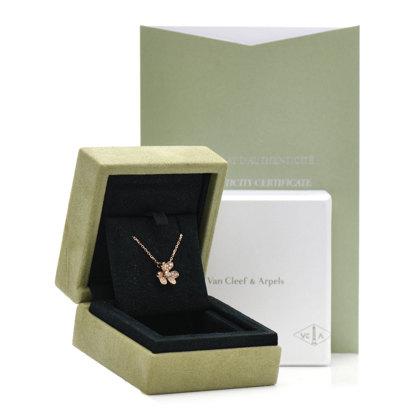 18K Rose Gold Diamond Mini Frivole Pendant Necklace