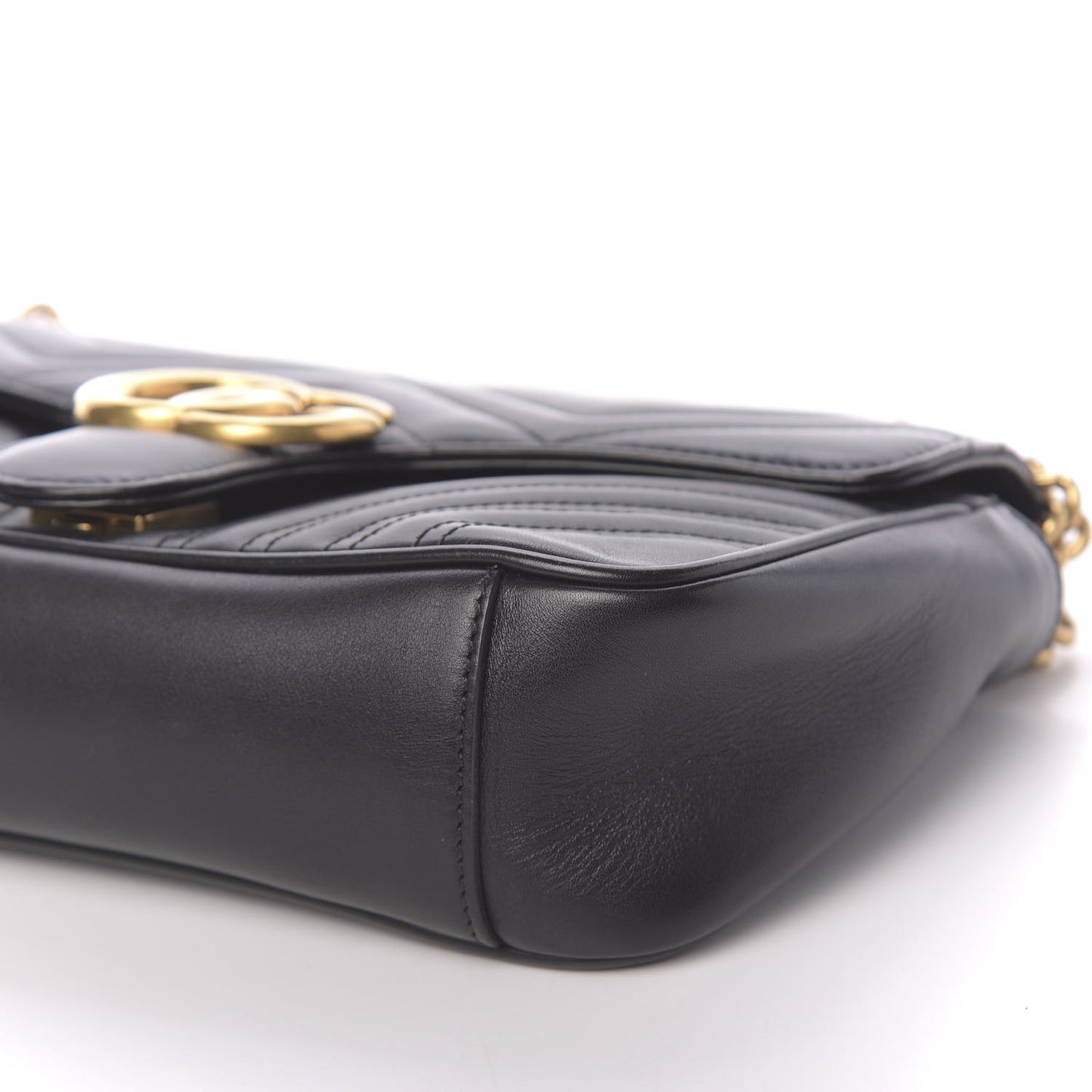 Calfskin Matelasse Small GG Marmont Shoulder Bag Black