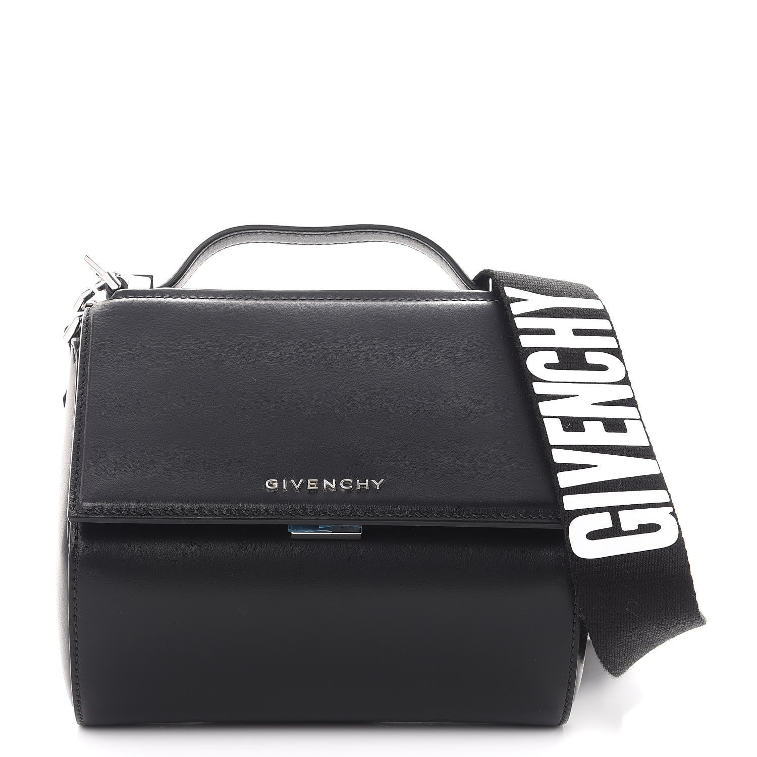 Givenchy Calfskin Mini Pandora Box Logo Strap Crossbody Bag Black 1 of 7