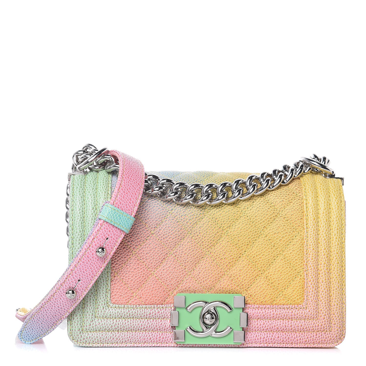Chanel Caviar Quilted Small Cuba Rainbow Boy Flap Multicolor 1 of 11