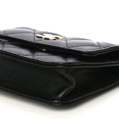 Chanel Lambskin Quilted CC Hook Card Holder Black 11 of 14