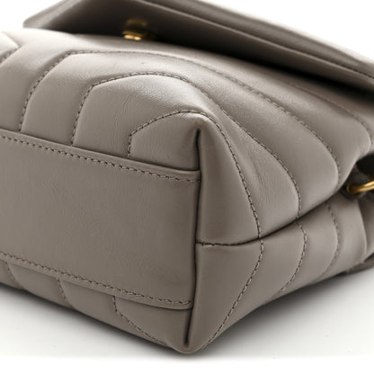 Saint Laurent Calfskin Y Quilted Monogram Toy Loulou Crossbody Bag Greyish Brown 12 of 12