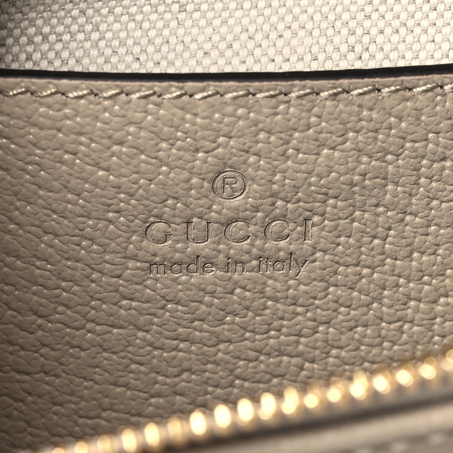 GG Supreme Monogram Textured Dollar Calfskin Web Small Ophidia Tote Bag Beige Mystic White Oatmeal