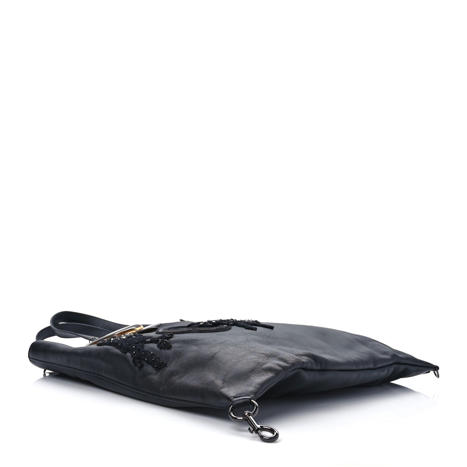 Marc Jacobs Calfskin Large Wingman Badges Shopping Tote Black 4 of 12