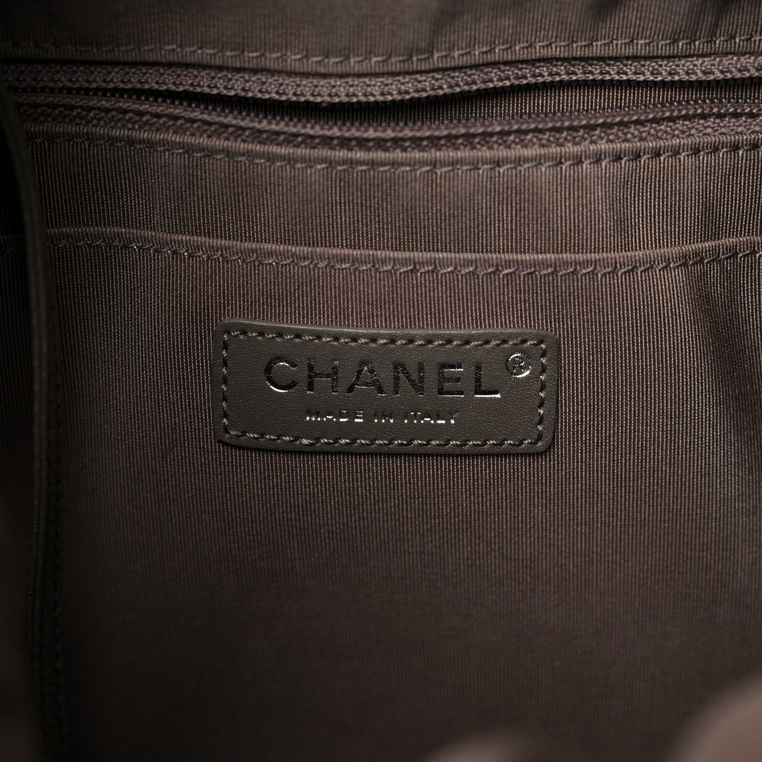 Chanel Caviar Flat Quilted CC Chain Bucket Drawstring Bag Khaki 6 of 10