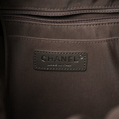 Chanel Caviar Flat Quilted CC Chain Bucket Drawstring Bag Khaki 6 of 10