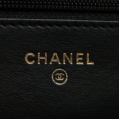 Chanel Aged Calfskin Quilted Lucky Charms 2.55 Reissue Wallet On Chain WOC Black 6 of 10