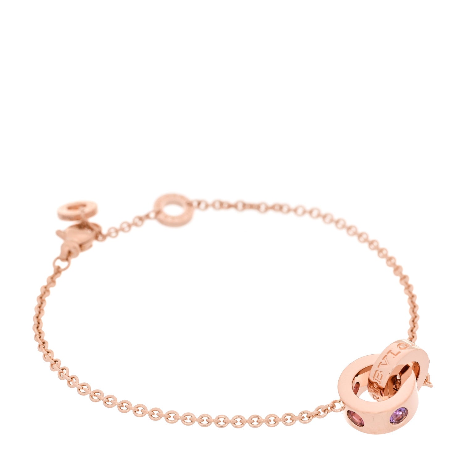 Bulgari 18K Rose Gold Amethyst Pink Tourmaline Roman Sorbets Bracelet SM 1 of 5