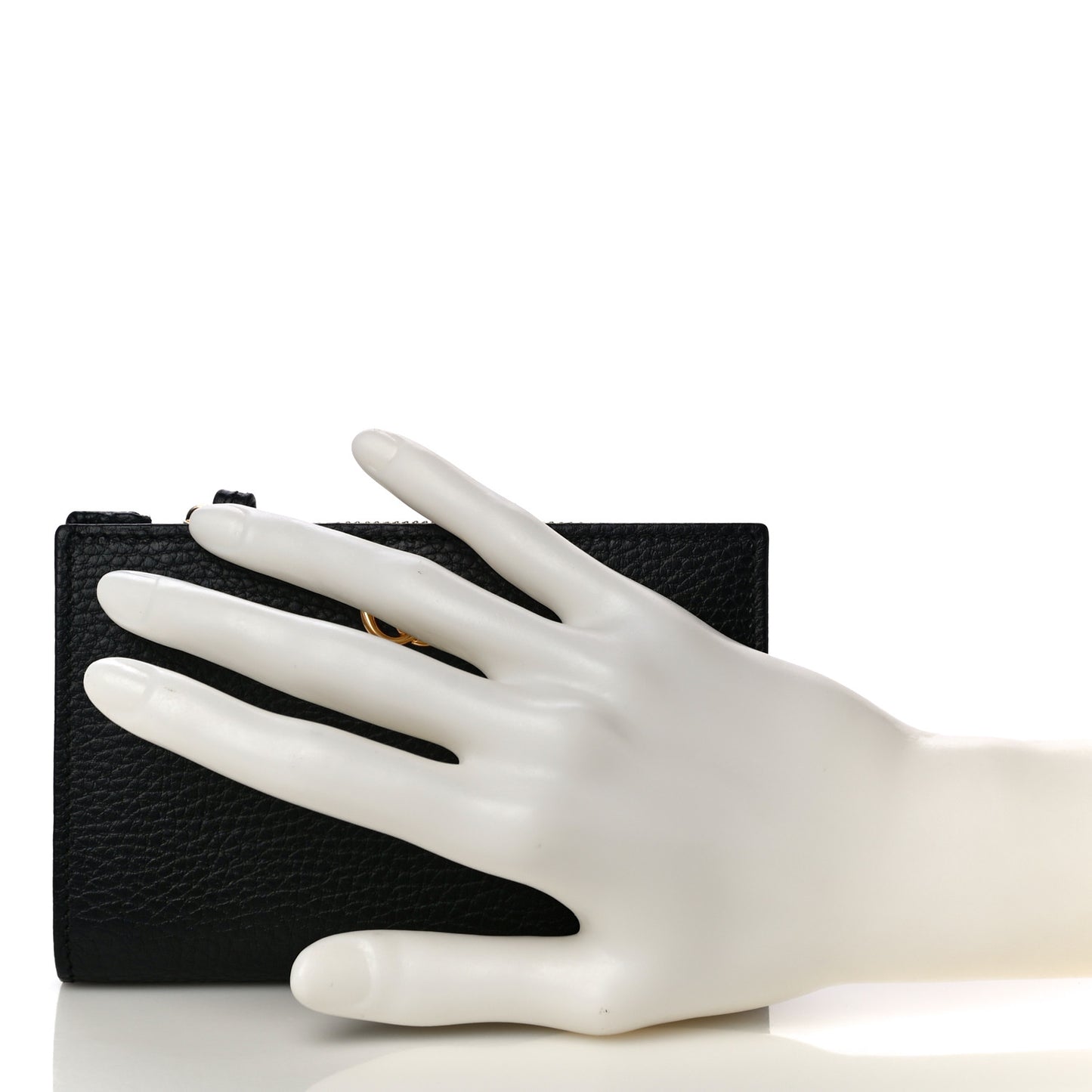 Dollar Calfskin GG Marmont Zipped Wallet Black