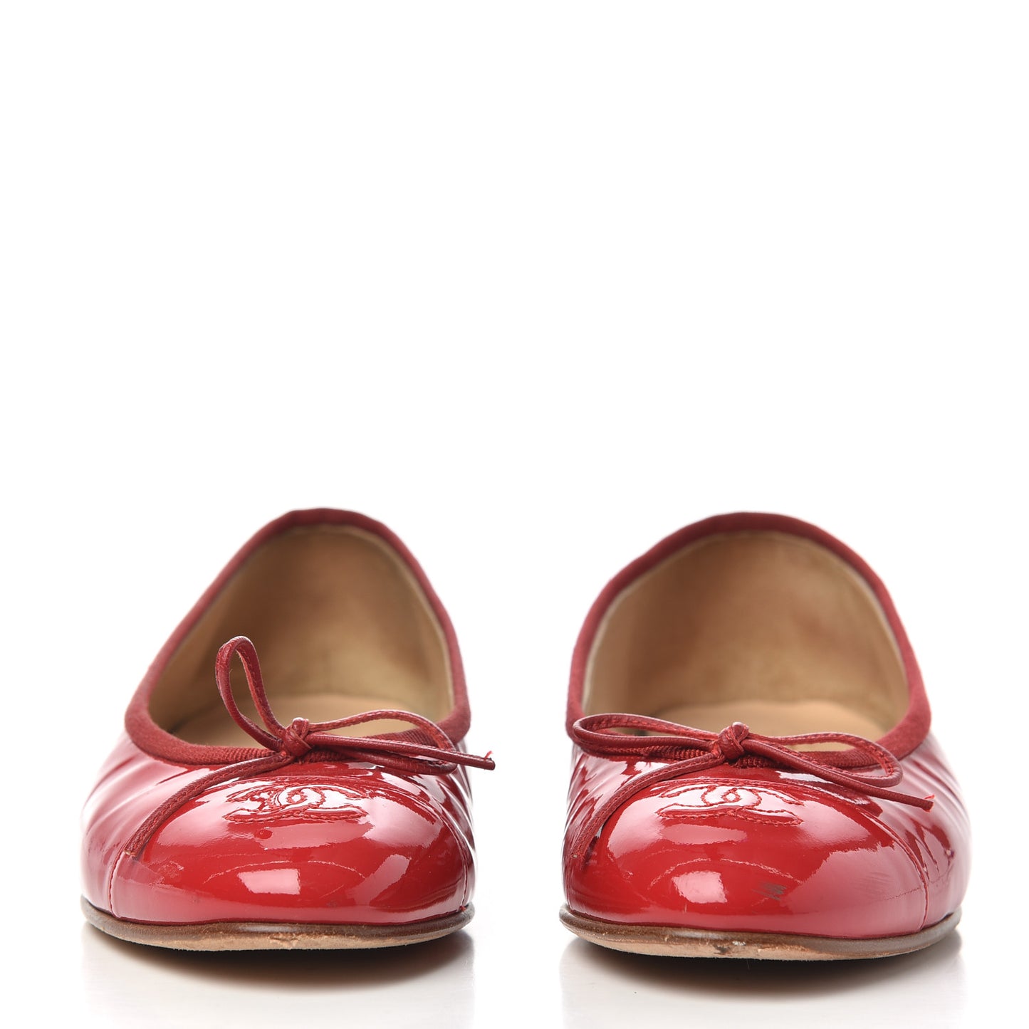 Patent CC Cap Toe Ballerina Flats 37.5 Red