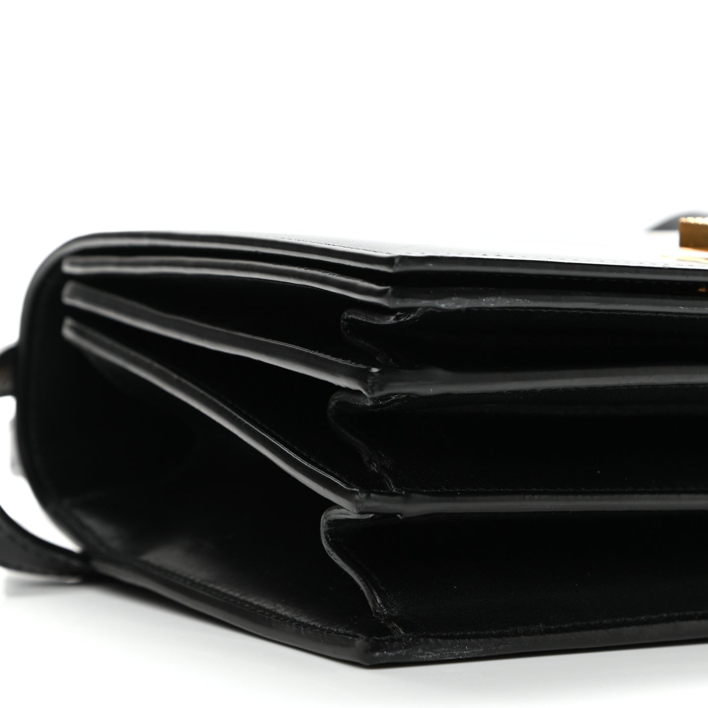 Smooth Calfskin Medium Domino Shoulder Bag Black