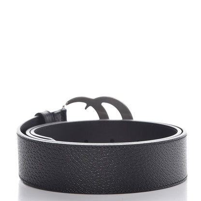 Gucci Textured Dollar Calfskin Nickel Double G 40mm Belt 85 34 Black 3 of 7