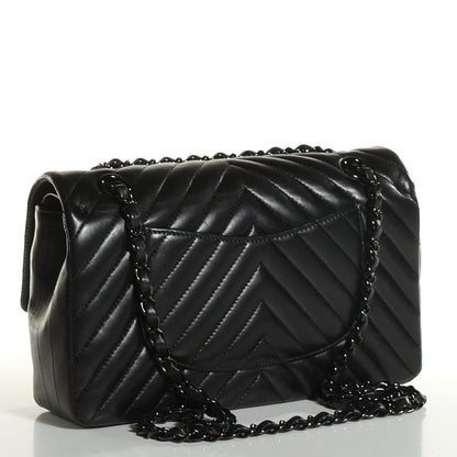 Chanel Lambskin Chevron 11.12 Medium Double Flap So Black 3 of 7