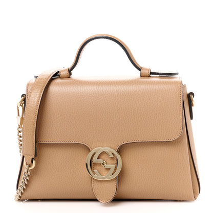 Gucci Dollar Calfskin Interlocking G Top Handle Shoulder Bag Camelia 1 of 10