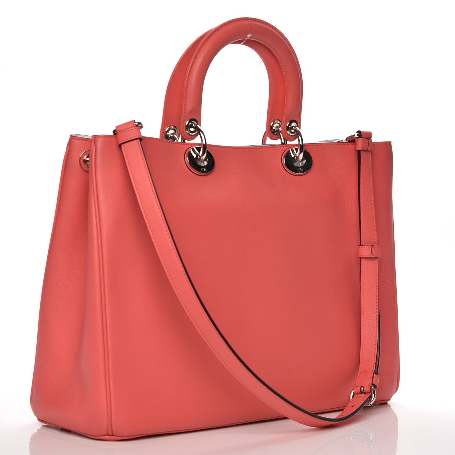 Christian Dior Smooth Calfskin Large Diorissimo Tote Light Coral 4 of 13