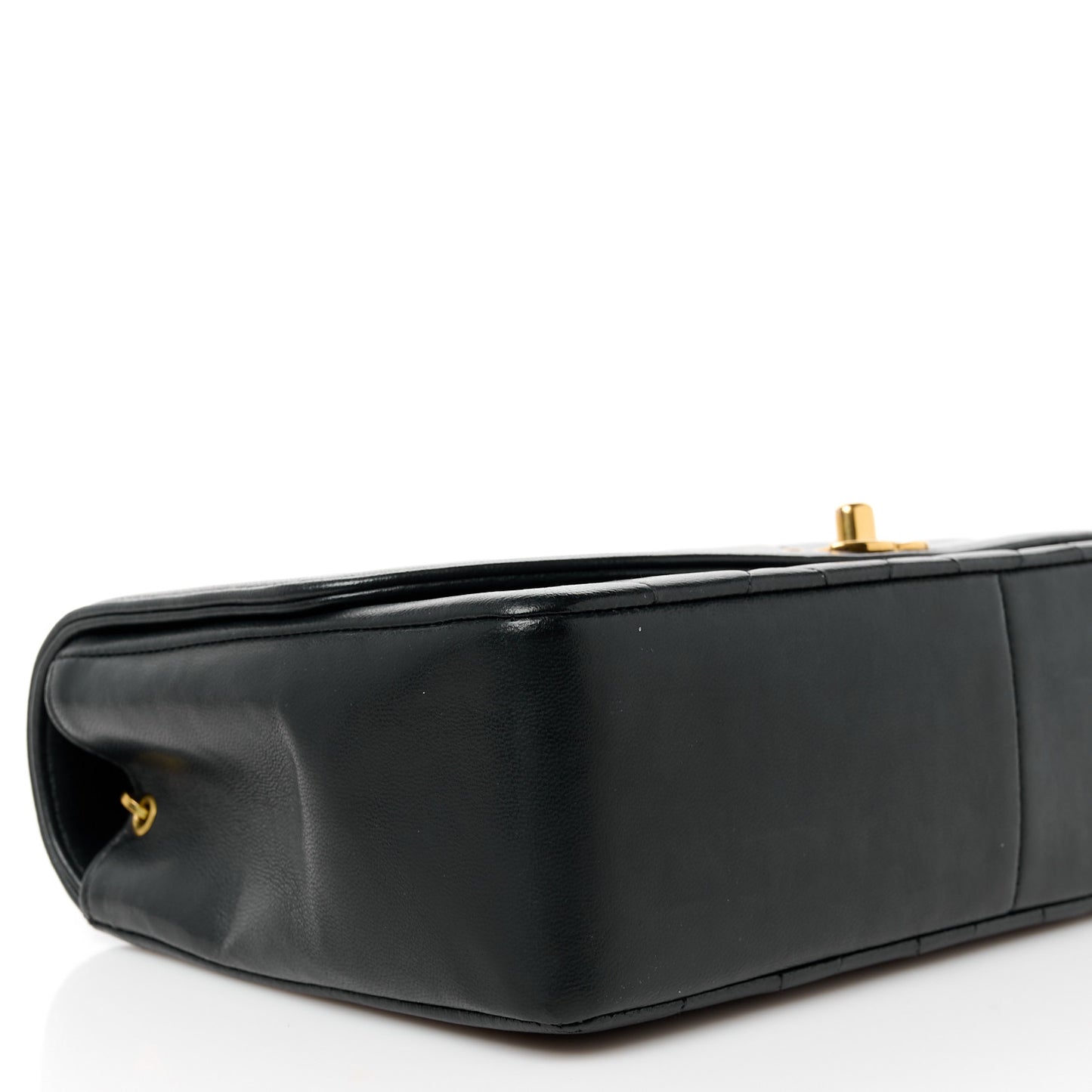 Lambskin Quilted Medium Single Flap Black