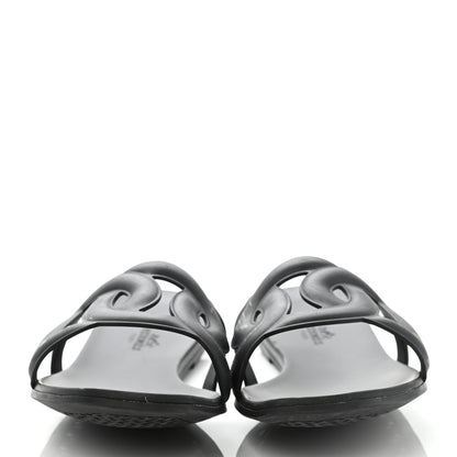 Hermes Rubber Aloha Sandals 41 Black 2 of 9