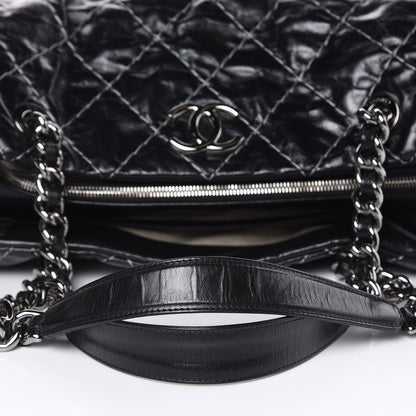 Chanel Glazed Goatskin Double Contrast Stitch Large Tote Black 13 of 14
