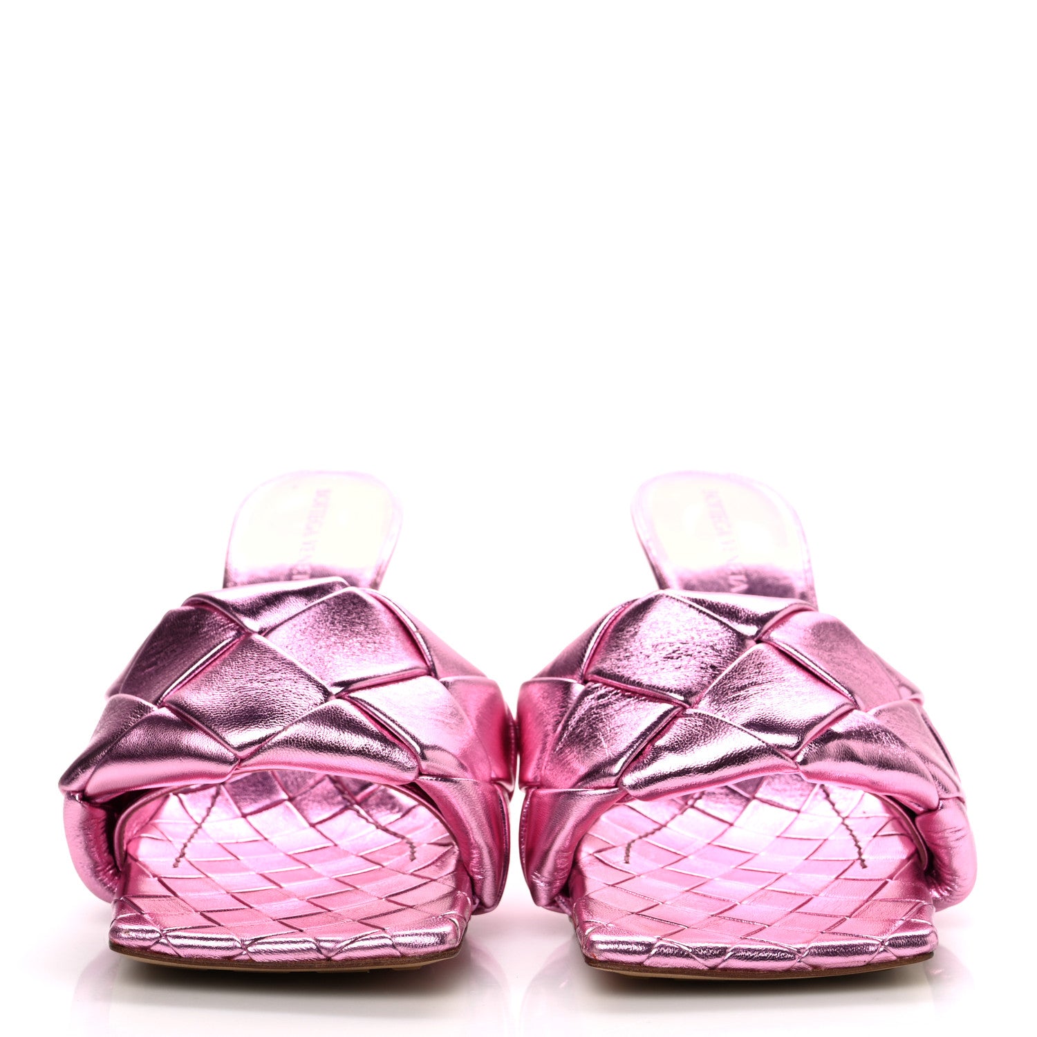 Bottega Veneta Metallic Nappa Maxi Intrecciato Lido 90mm Mule Sandals 39 Azalea 3 of 9