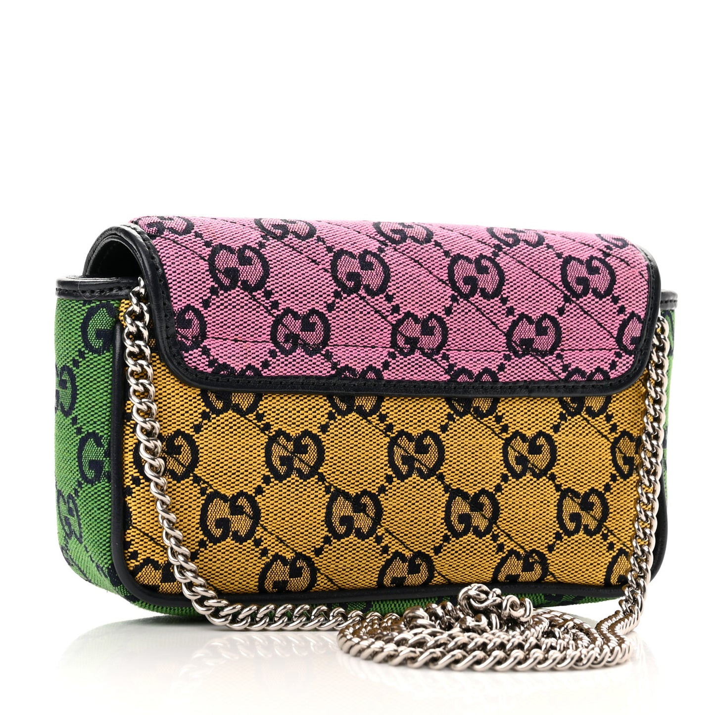 Monogram Multicolor Matelasse Diagonal Super Mini GG Marmont Shoulder Bag Pink Blue Red Yellow Green
