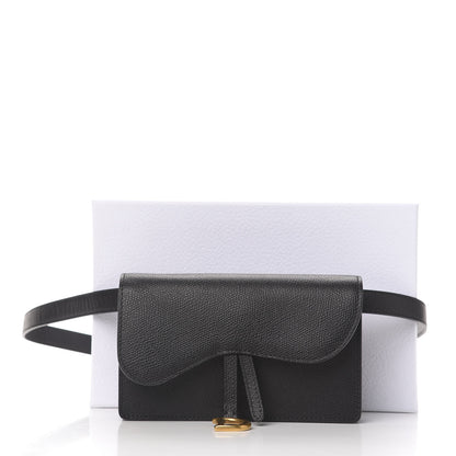 Christian Dior Grained Calfskin Saddle Belt Clutch Black 10 of 10