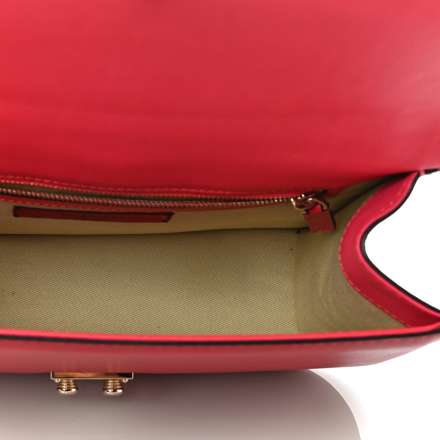 Valentino Garavani Vitello Medium Glam Lock Rockstud Flap Deep Rose Scarlet Grey Green 5 of 16