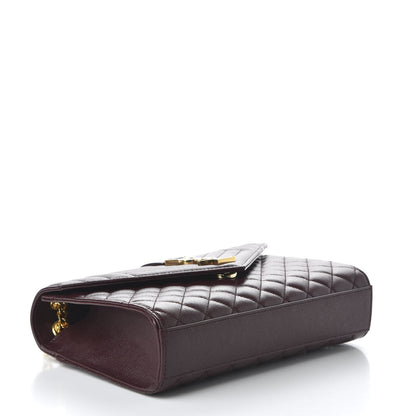 Saint Laurent Grain De Poudre Textured Mixed Matelasse Medium Triquilt Monogram Satchel Rouge Legion 4 of 9