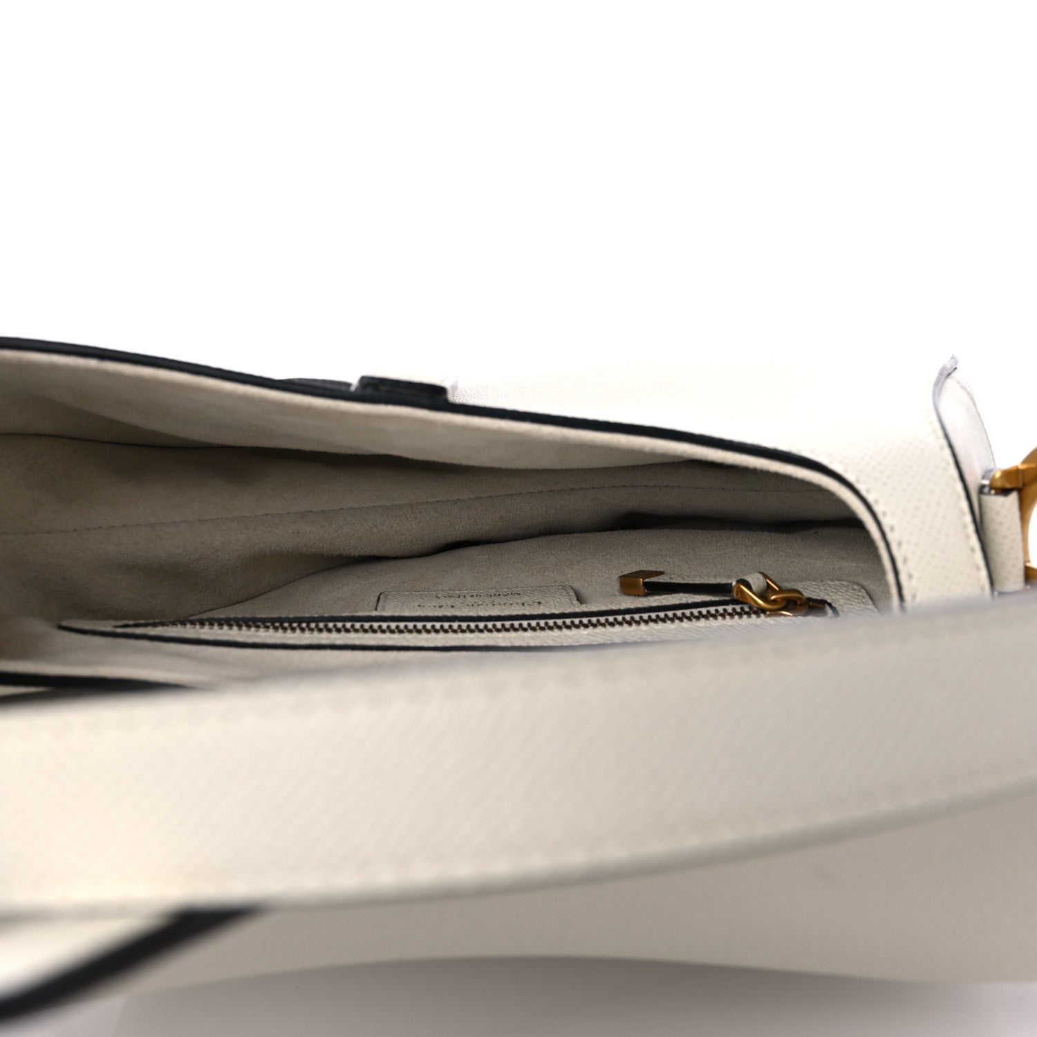Christian Dior Grained Calfskin Saddle Bag White 5 of 10