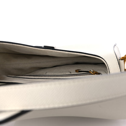 Christian Dior Grained Calfskin Saddle Bag White 5 of 10