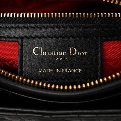 Christian Dior Lambskin Cannage Medium Lady Dior Black 6 of 12