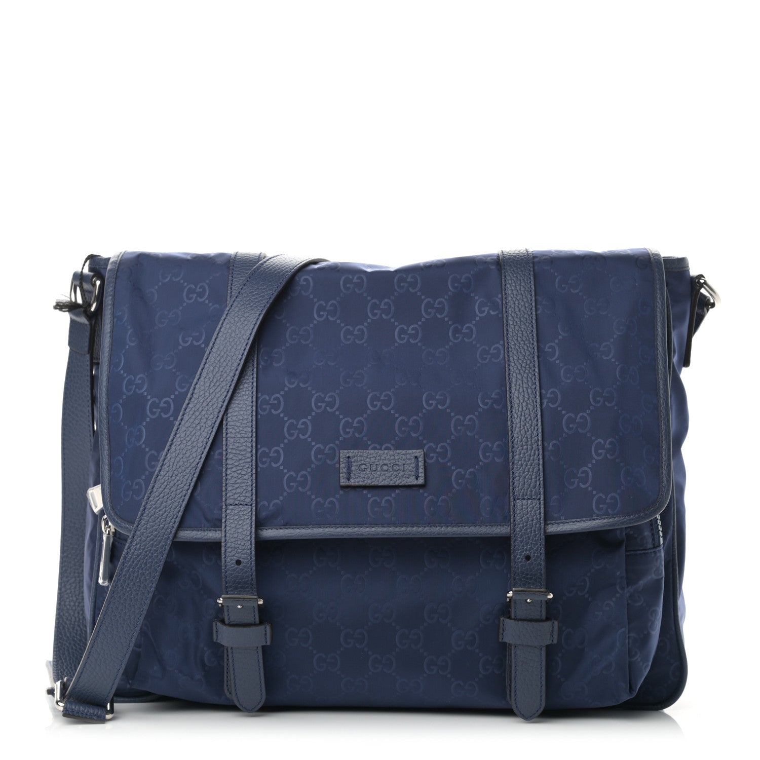 Gucci Nylon Monogram Double Buckle Flap Messenger Bag Tide 1 of 10