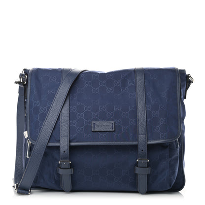 Gucci Nylon Monogram Double Buckle Flap Messenger Bag Tide 1 of 10