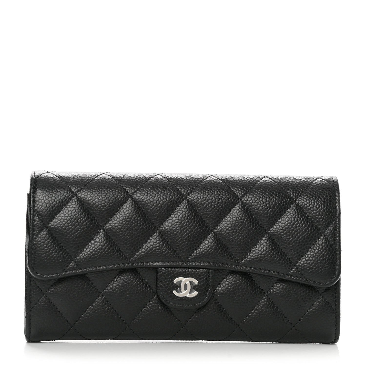 Chanel Caviar Quilted Large Gusset Flap Wallet Black 1 of 8