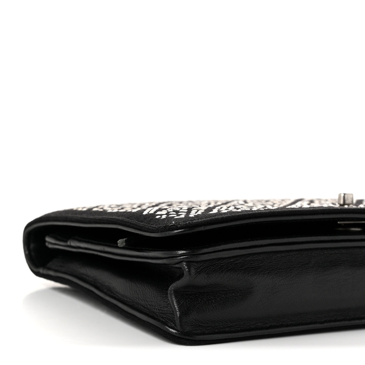 Chanel Lambskin Embellished Quilted Wallet On Chain WOC Black 9 of 10