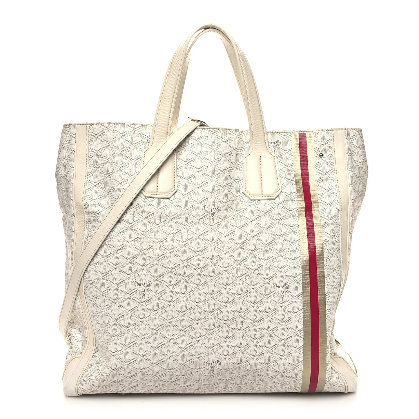 Goyardine Voltaire III Tote White